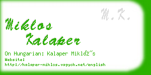 miklos kalaper business card